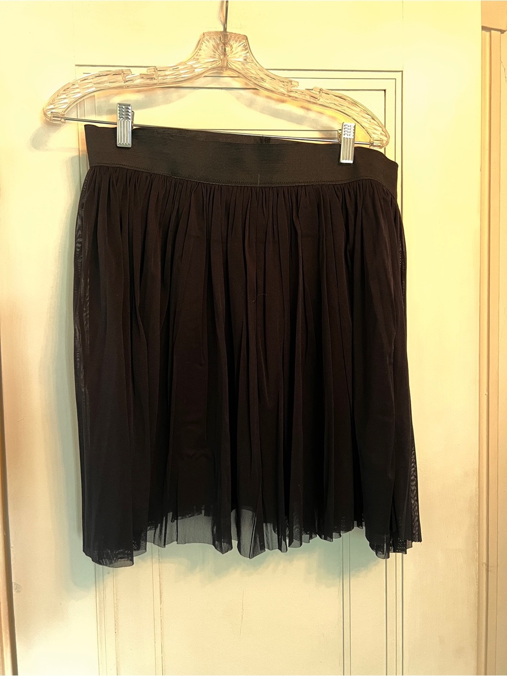 Vince Camuto Black Layered Tulle Skater Skirt